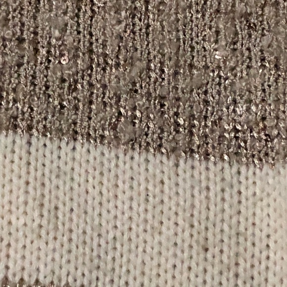 Revolution Sparkly Tan Creme Striped Knitted Sweater - Picture 4 of 5